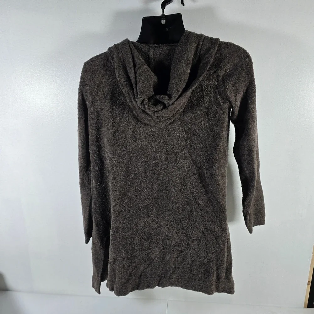 Barefoot Dreams CozyChic Lite Cardigan Hoodie Dark Brown Women's M Style 480‎